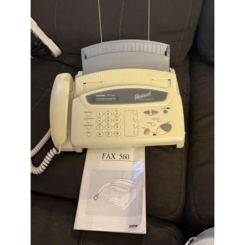 Brother FAX-560 Personal Plain Paper Fax Machine Copier Phone TESTED Works W/Man